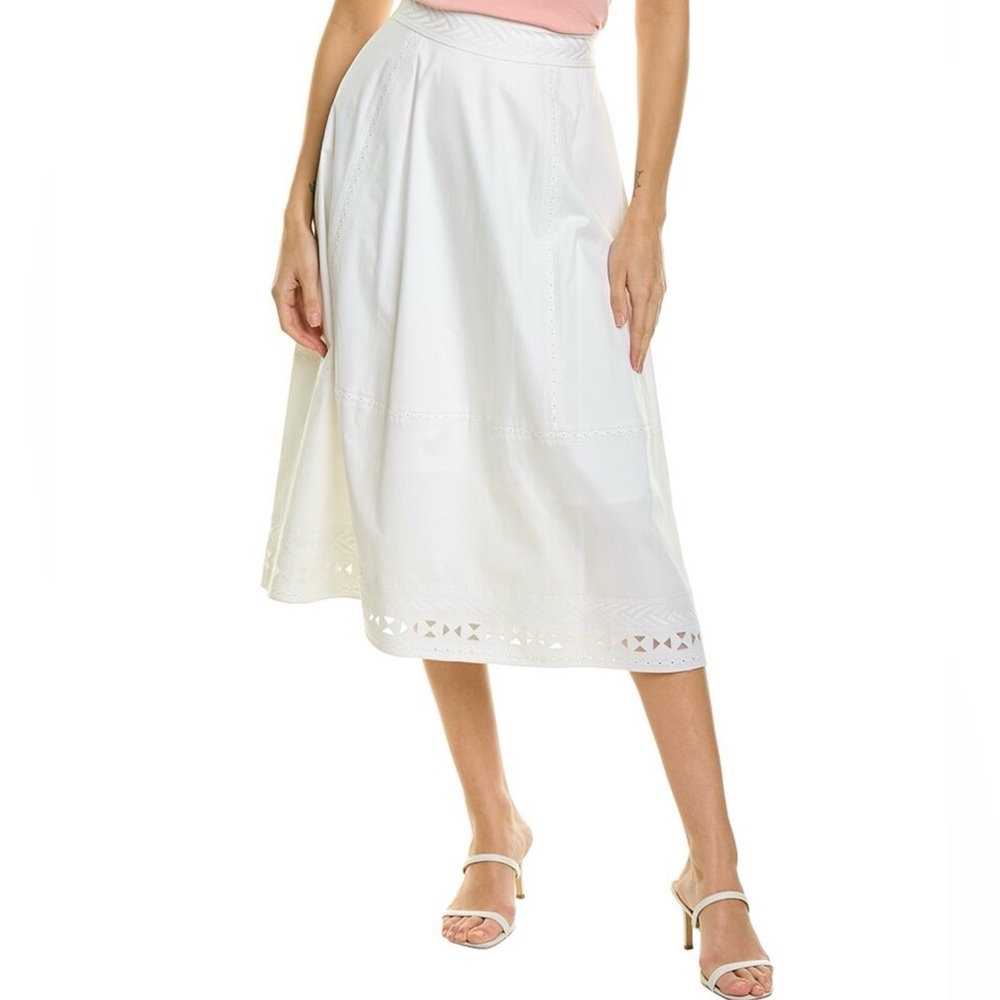 Tahari White Midi Skirt